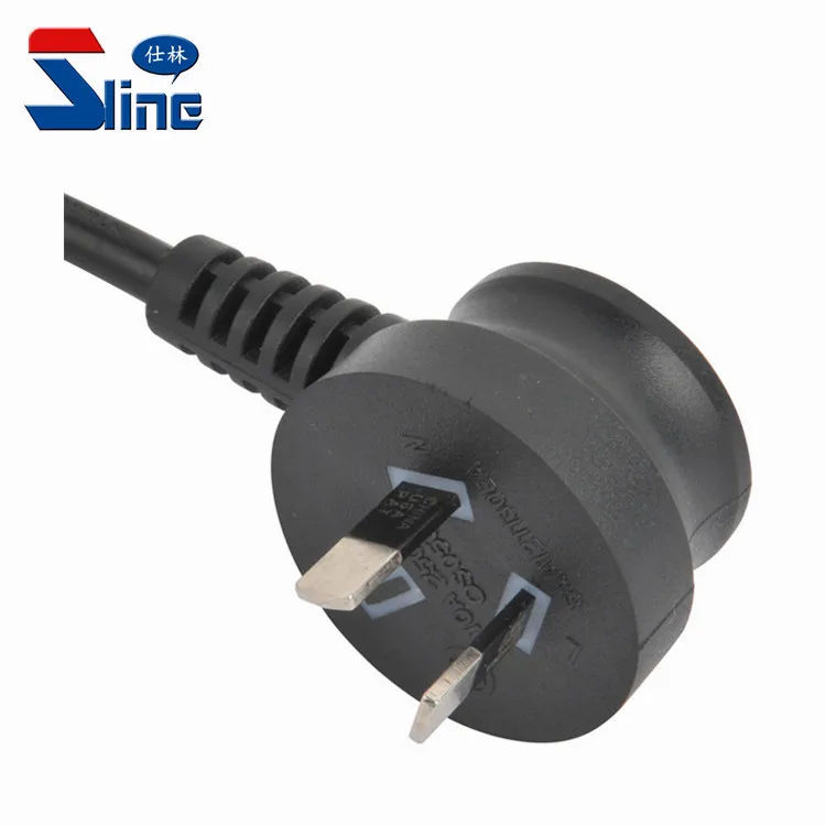 90 Degree Angled Australia 2 Pin Power Cord Plug With Australian Mains