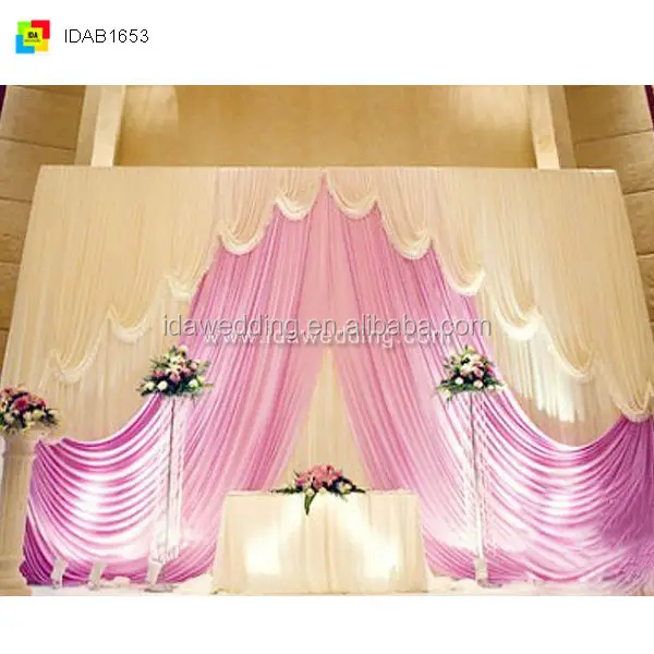 Juro wedding etapa decoracion con tema de color blanco cremoso y ... Tecido Cortinas decoración