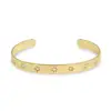 Wide open cuff bangle for women engraved star starburst gold plated classic gorgeous fashion women jewelry