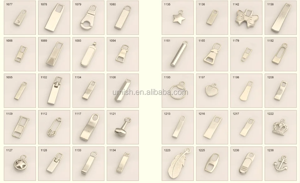 Standard Da Dadhr Dalh Fancy Laser Zipper Slider Zipper Pullers With