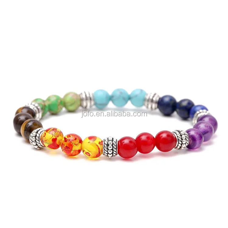 7 Rainbow Colors Healing Chakras Gemstone Bracelet Natural Stones Yoga Reiki Prayer Stone Buy Rainbow Bracelet 7 Chakra Healing Bracelet Chakra Beads Product On Alibaba Com