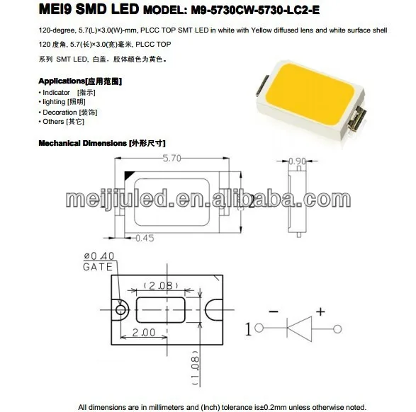 5730 smd led specifications