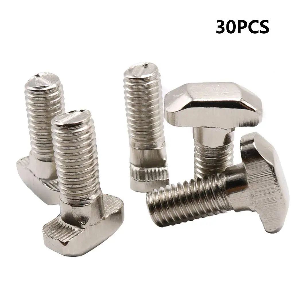 T Bolt Set Screw Bolt Fastener Tool for T-Slotted Aluminum Extrusion Carbon Steel 40 Series M8X40mm 30PCS 