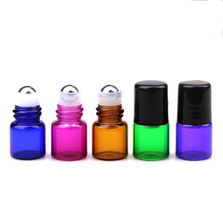1ml 2ml 3ml Colorful Glass Roller Ball Perfume Glass Roll On Bottle For