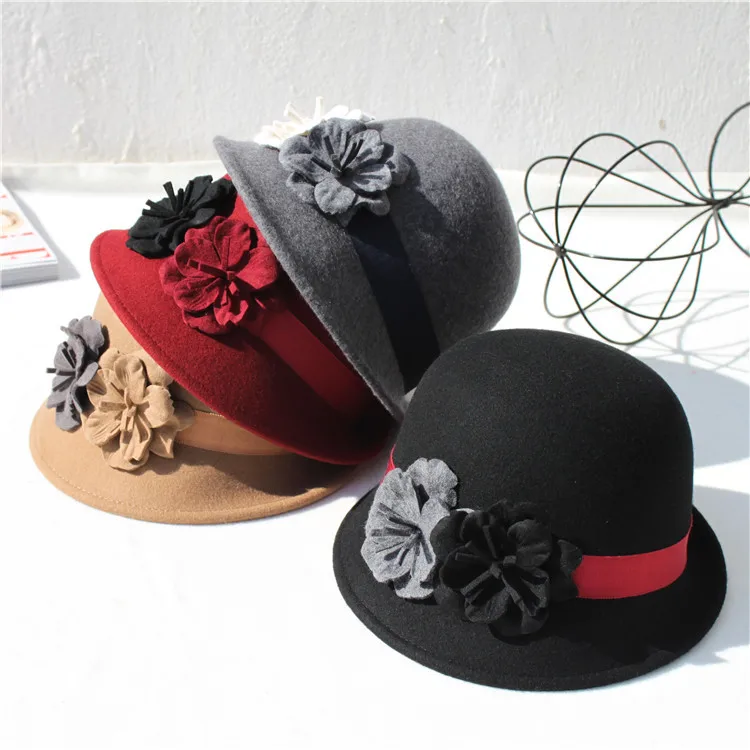 High Quality Wool Felt Church Hats Cloche Hat Women Hat