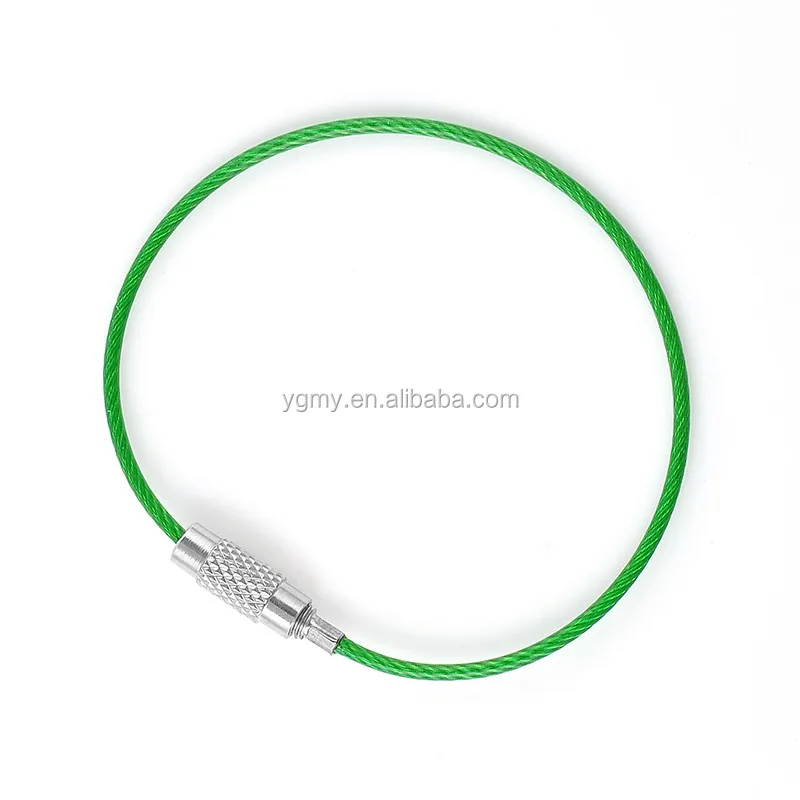 Stainless Steel Wire Keychain Cable Rope Key Holder Keyring 5 Colors