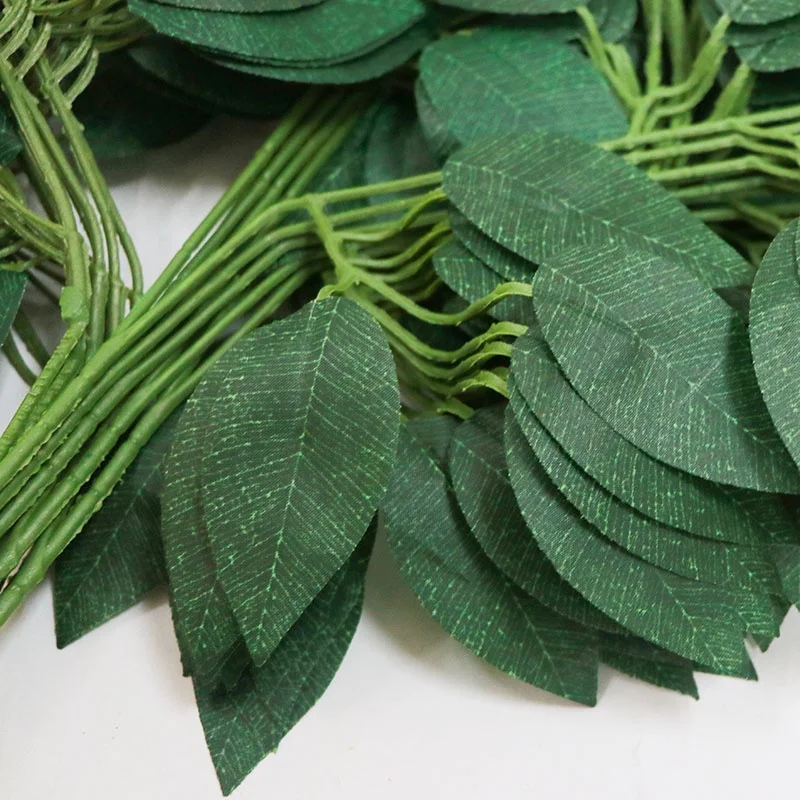 Uv Resistance Decorative Artificial Plastic Ficus Tree Leaves Branch