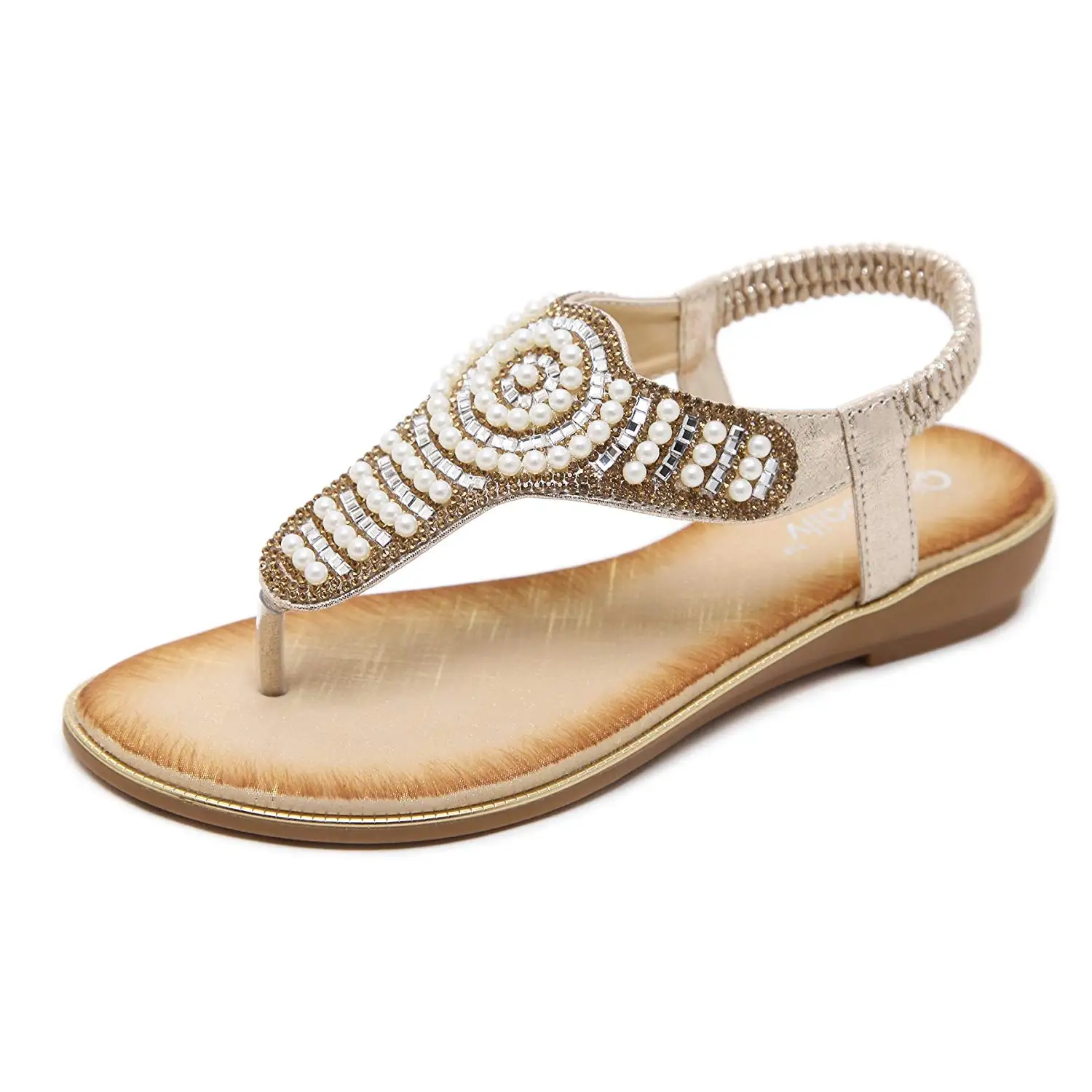 ladies sparkly flat sandals