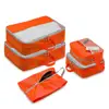 Orange 5pcs packing cubes travel organizer with shoe bag and toiletry bag