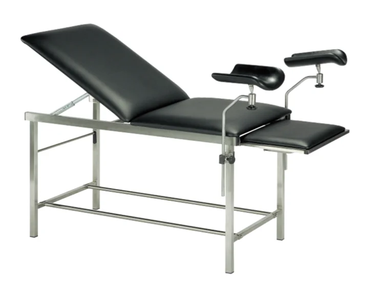 Stainless steel portable gynecological exam table in hospital clinic obstetric examination bed