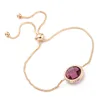 SJMCB039-C Wholesale Saudi Jewelry Round Red Imitation Gemstone Gold Jewelry Chain Bracelet for Women