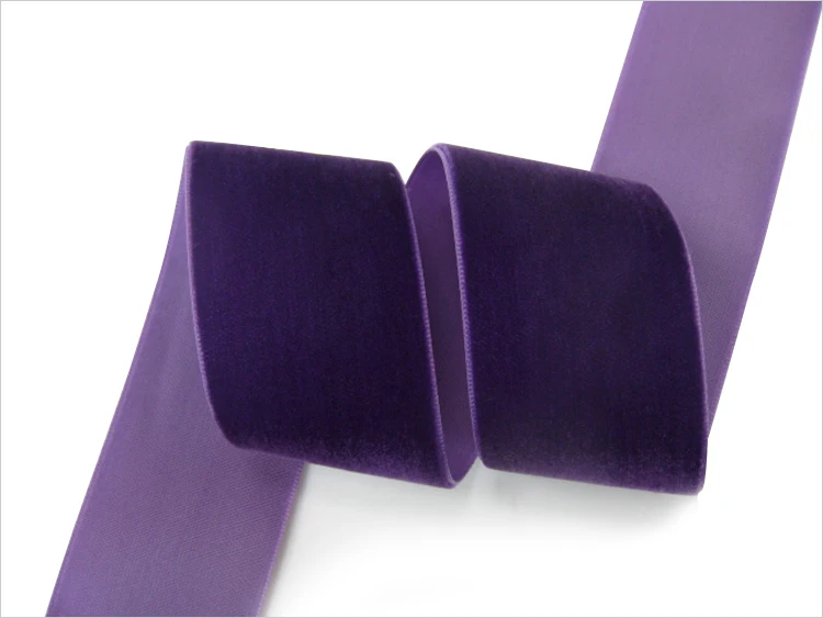 Wholesale Custom Hot Sale Colorful 100% Nylon Solid Color Wide Stretch Velvet Ribbon