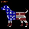 4th of July USA Flag Dog Rhinestone Transfers for Boutique Clothes