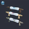 Painted Furniture Handle FLower Knob Zinc Ceramic Cabinet Pull Handles