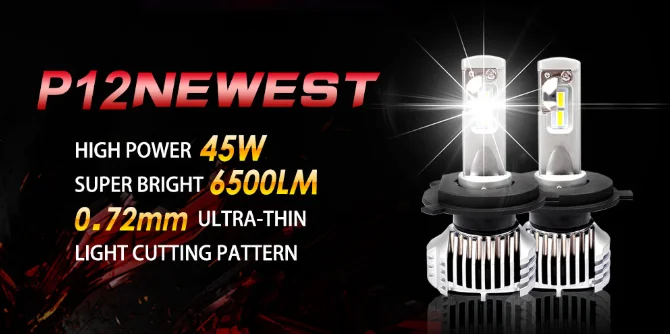 Flydee Super bright High power 45W 6500LM P12 H15 DRL day time driving LED headlight with Lattice power HGL3 LED chip