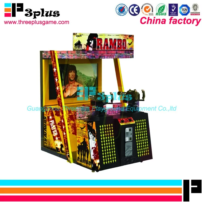 Threeplus 55 Inch Coin Operated Simulator Rambo Shooting Video Arcade Game Machine