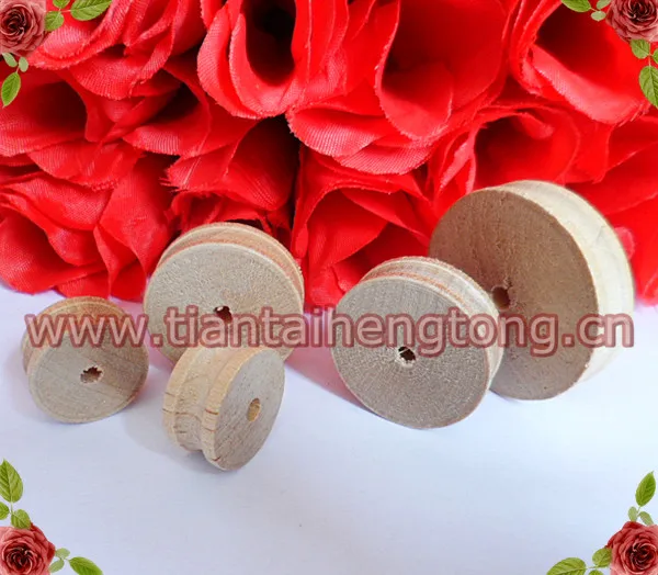 50mm dia 10mm thick 4mm hole 10 x Craft Wooden Pulleys 30mm 40mm 