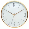 12 inch High Quality Rose Gold Frame Aluminum Silent Metal Simple wall clock