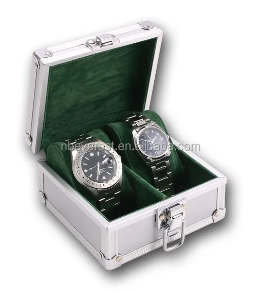 Aluminum Watch Boxes With Elegant Design Black Carrying Aluminum Watch