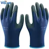 15 Gauge Breathable Blue Seamless Knit Nylon Great Grip Oil Palm Foam Nitrile Gloves for Working