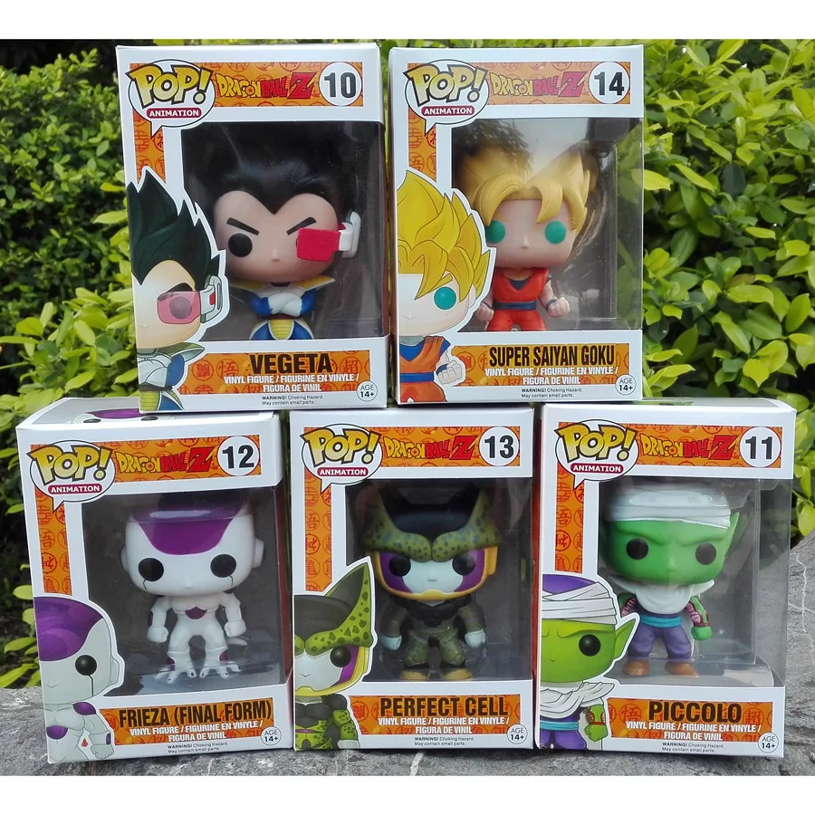 2015new Dragon Ball Z Funko POP Super Saiyan Son goku Vegeta Cell Piccolo Frieza PVC Action