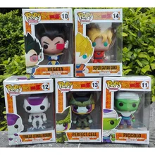 2015new Dragon Ball Z Funko POP Super Saiyan Son goku Vegeta Cell Piccolo Frieza PVC Action
