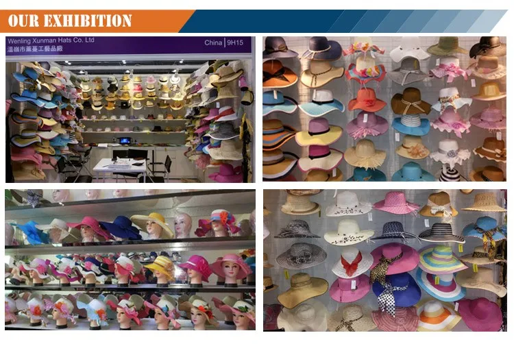 Zhejiang manufactory women fashion big brim colorful straw hats