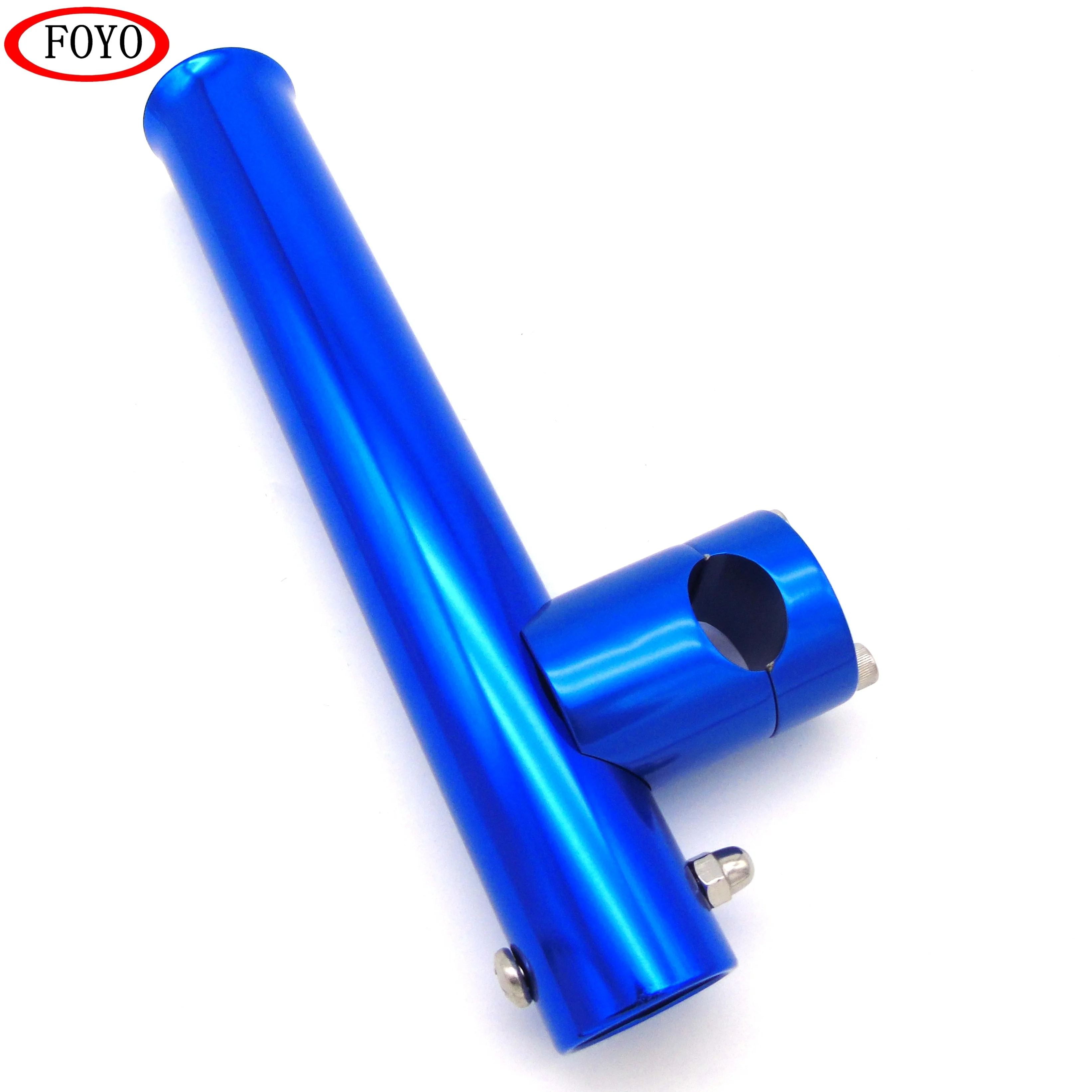Blue Colored Anodised Aluminium Polished Clamp On Rod Holder For Marine