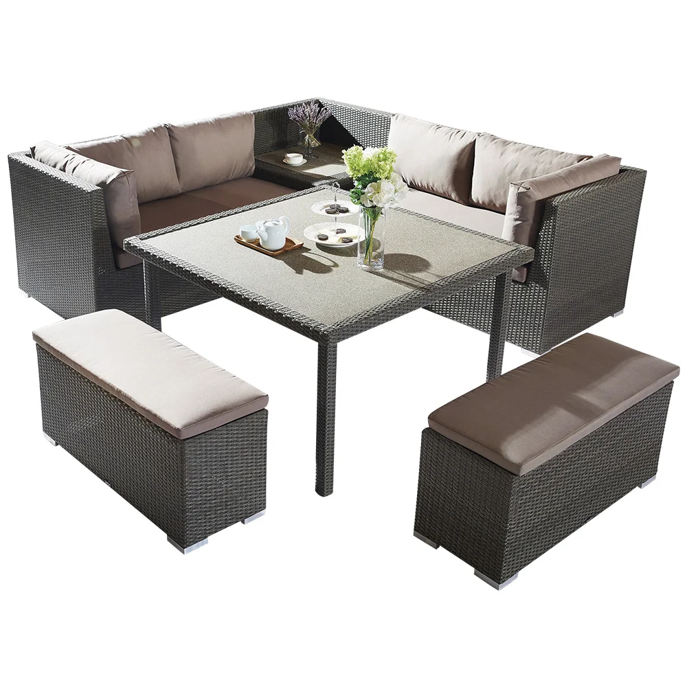 Popular Classic Large Garden Sofa 3 Piece Outdoor Sectional Couch