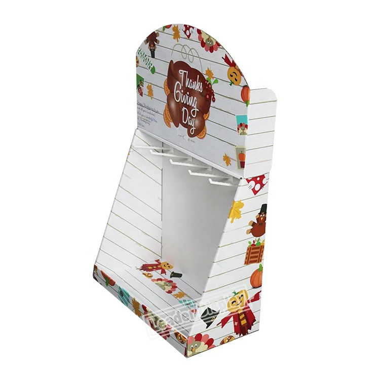 point of sale cardboard jewelry cosmetic ice cream perfume hooks pegboard counter top display