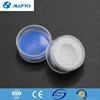 11mm open top snap polypropylene cap with blue PTFE/white silicone septa pre-slit for 2ml snap vial