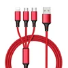 3 in 1 fast charging 2A usb data braided cable for mobile phone devices