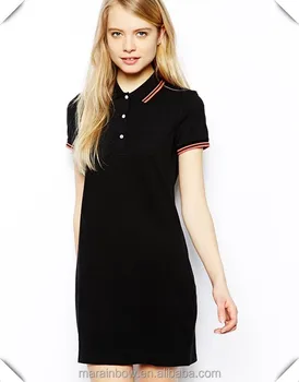 black short sleeve polo shirt womens