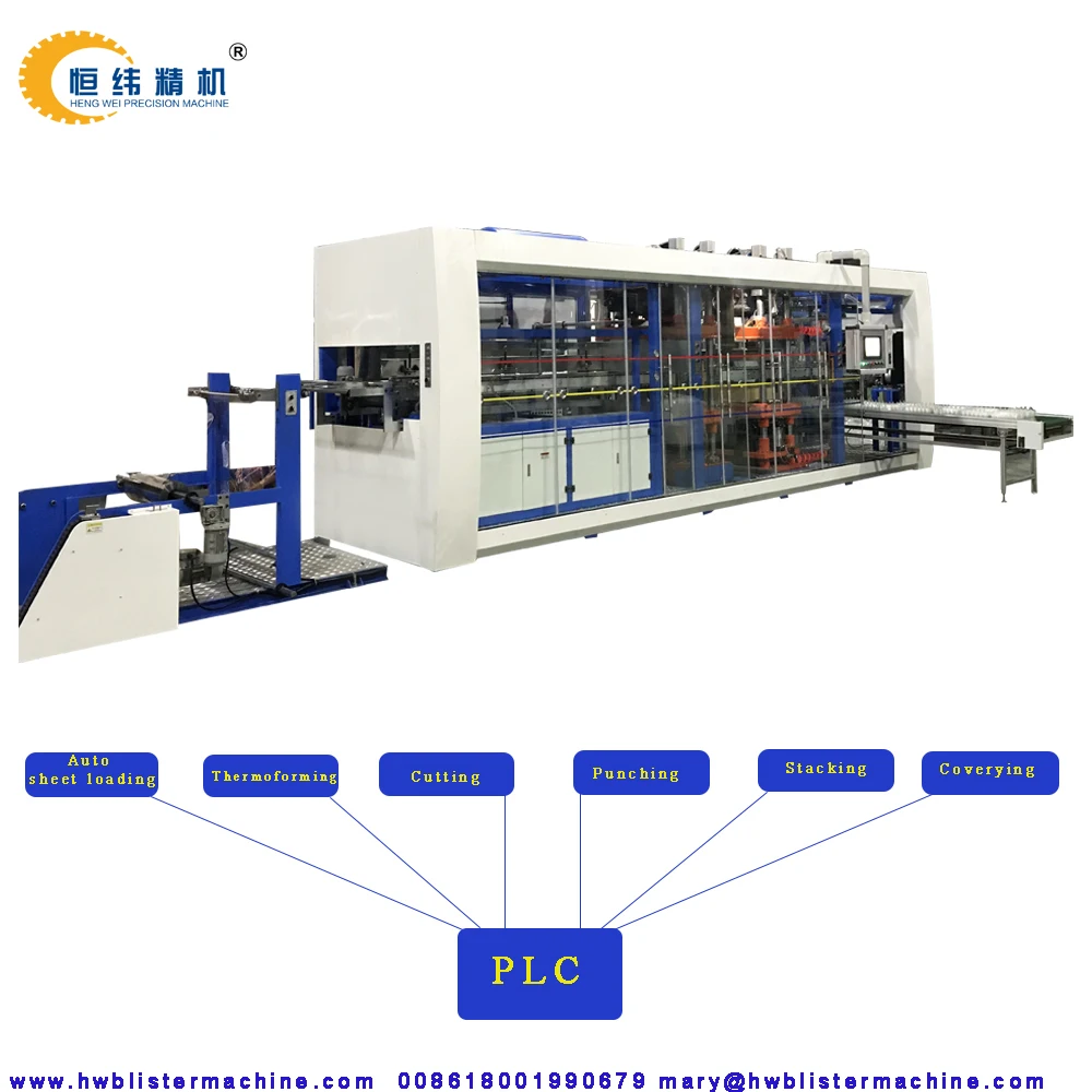 Full Automatic 3 and 4 Stations Plastic Cup Tray Thermoforming Machine
