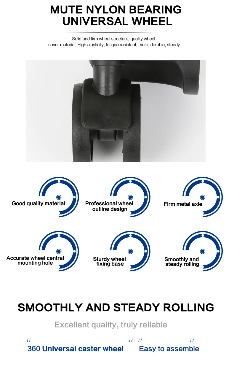 New Product Suitcase Hardware Swivel Caster Wheels Portable Attachable