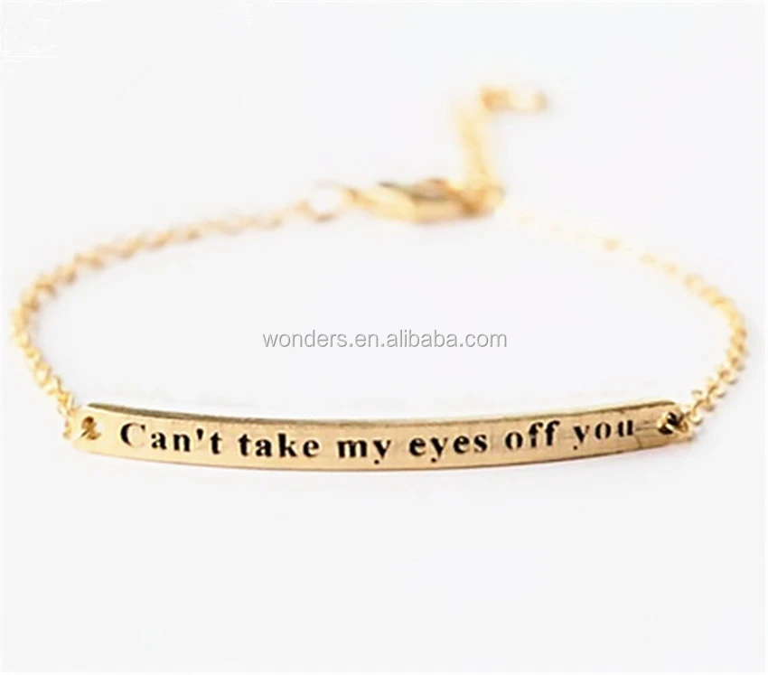 Fashion Engrave Quote Can T Take My Eyes Off You Charm Bracelets Stainless Steel Accessories For Women Buy Accessories For Women Quote Bracelet Charm Bracelets Stainless Steel Product On Alibaba Com
