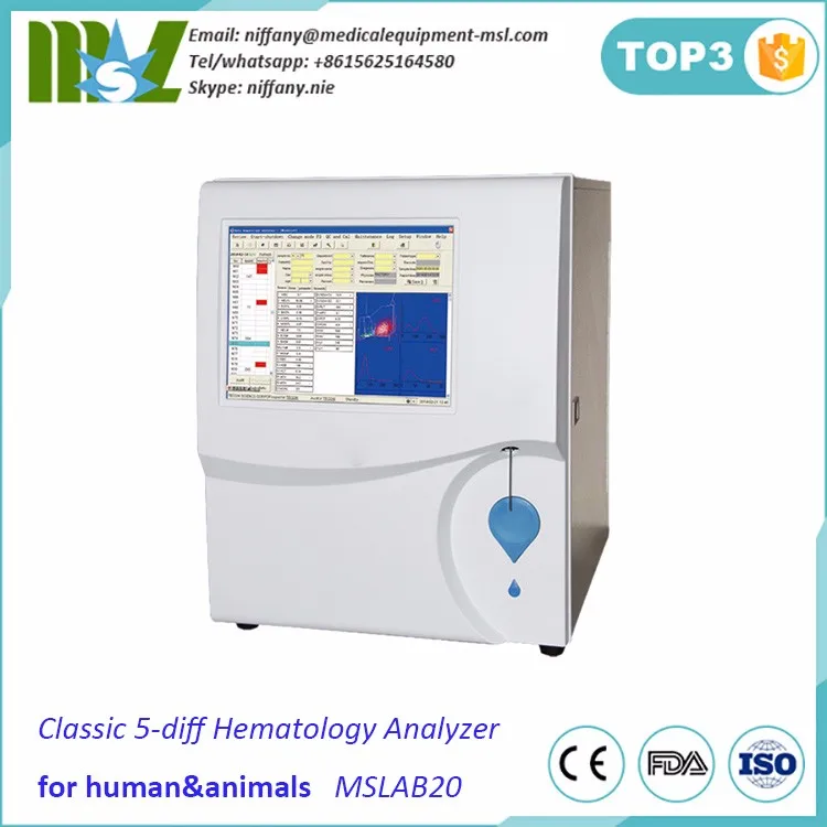 Cheap 5part Cbc Equipment Blood Analysis Machine With 14" Touch Screen