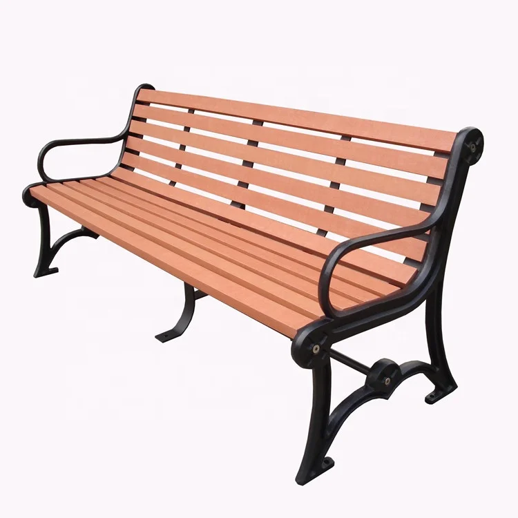 Iso9001 Certificated Recycled Plastic Benches With Cast Iron Legs