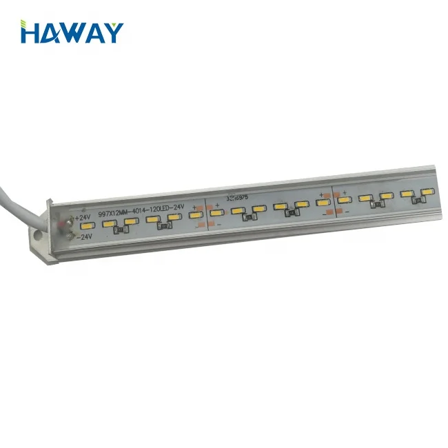 Factory price shop  4014   warm white/white 120led/m  waterproof DC24V  with aluminum housing  High lumen   Led Rigid Strip