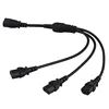 IEC 320 C14 Male to 3 x C13 Female Y Splitter Power Cable 1ft 2ft