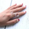 SR00692 Kenturay Fashion Designs Bypass Weaving Jewelry Silver Ring 925 Sterling For Girl