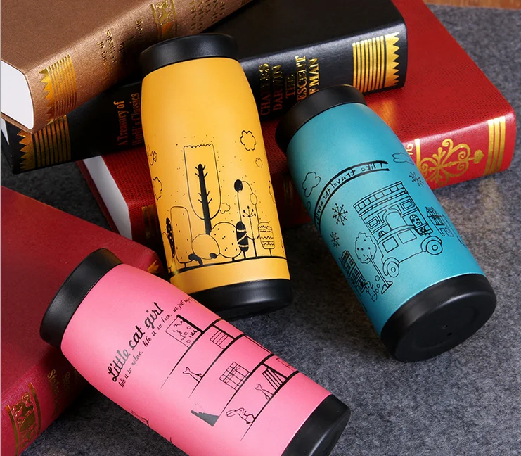 350ml Logo Printing Double Wall Insulated Stainless Steel Water Bottle