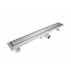 Stainless steel long tile insert long linear shower drain for bathroom,anti odor two sides grate cover linear shower channel