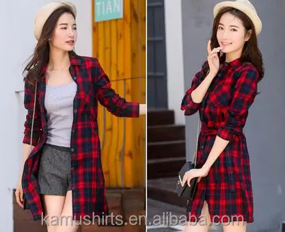 black red check shirt womens