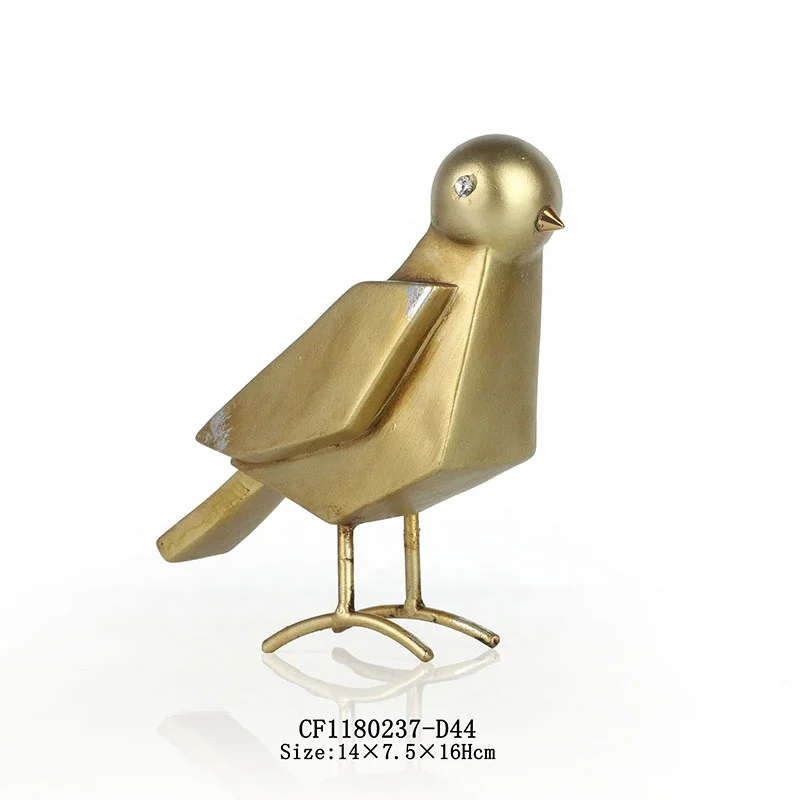 Resin Modern Abstract Geometric Goldleaf Bird Candle Holder Bird Statue Gift Home Decor golden birds details