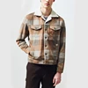 Private Label Custom Logo Plaid Out Shell Sherpa Wool Fleece Lined Bomber Jackets in Shirt Style