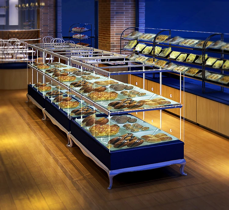 Hot Design Ecofriendly Free Standing Bread Display Case For Bakery