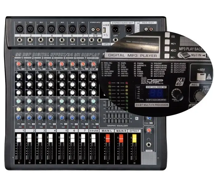 Consola de dj de interfaz de audio USB mezclador de karaoke de alta calidad