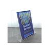Clear J shaped stands with lip table top presentation book stand acrylic