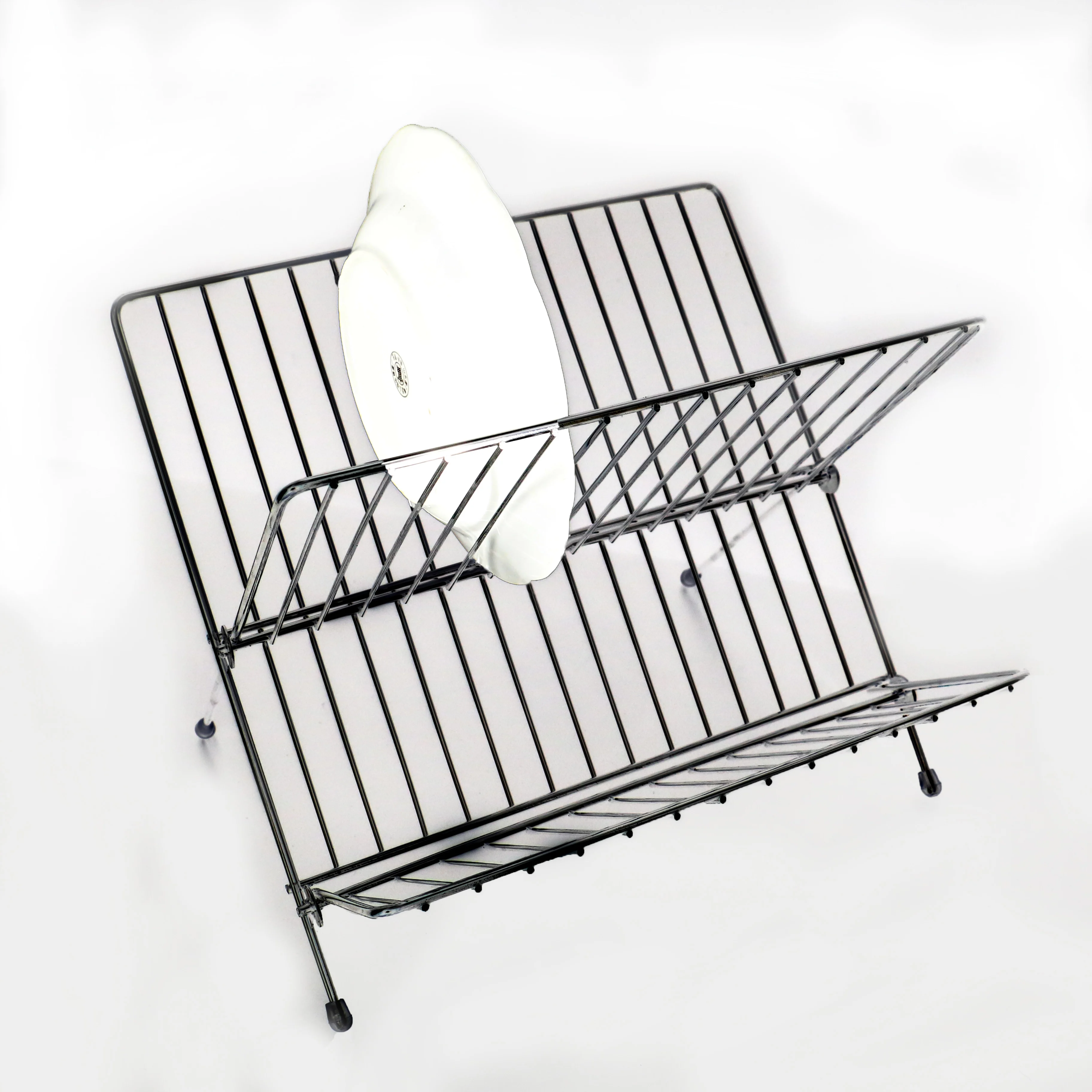 Widney Home Kinchen Silver Black Chromeplated Stainless Steel 2tier